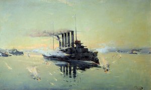 Crucero Askold luchando el 28 de julio de 1904 en el Mar Amarillo, 1906